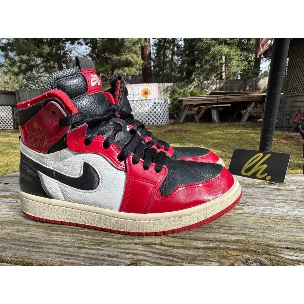Women’s 8 Air Jordan 1 Zoom Comfort Patent Chicago Basketball Shoes CT0979-610
